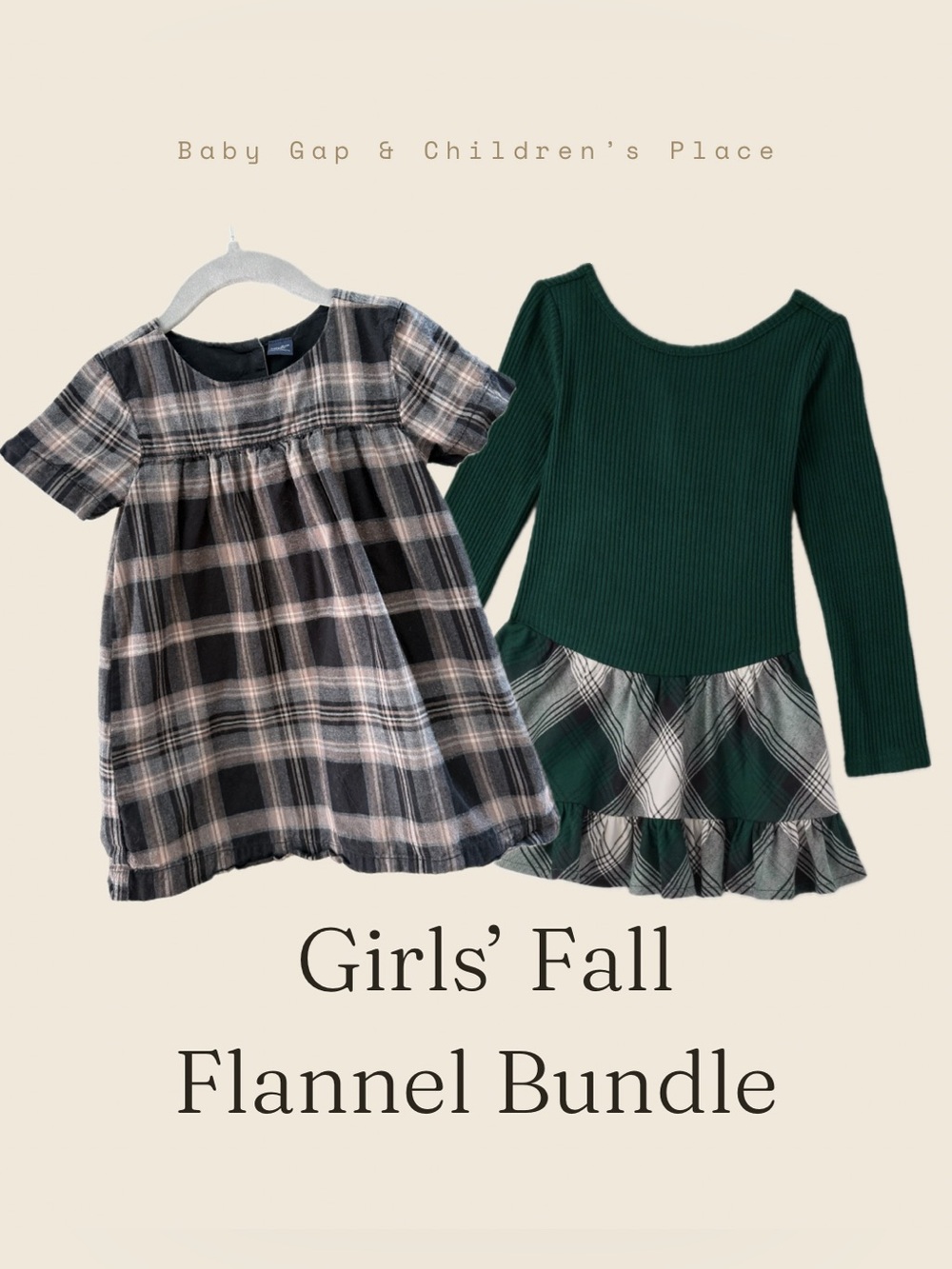 Girls Fall Bundle | Gap & Children’s Place Flannel Dresses | 2T